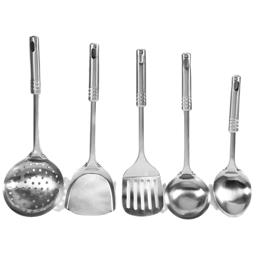 5-Piece Stainless Steel Spatula Set - Multi-Purpose Kitchen Utensils for Cooking, Baking & Flipping - Durable Spoons, Shovels & Scrapers for Nonstick Pans, Grills & Mixing Bowls - Perfect for Home Chefs & Professional Kitchens