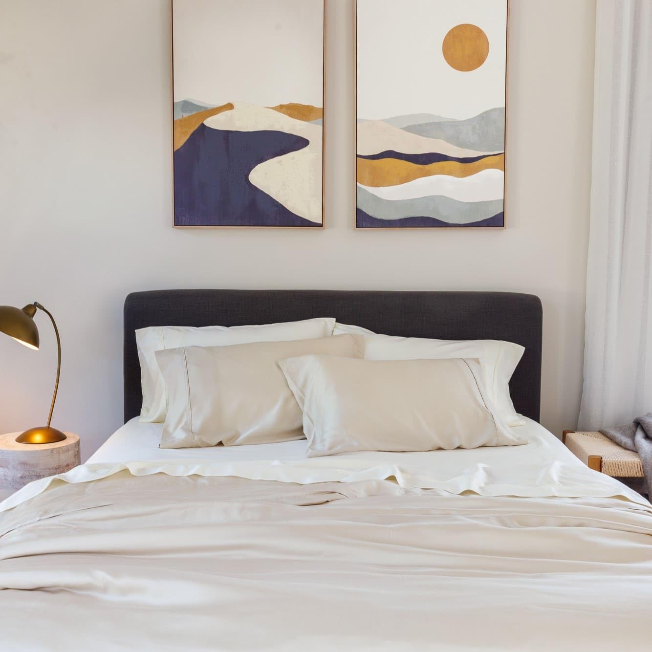 Olive + Crate Eucalyptus Sheets Set - Cooling Bed Sheets for Hot Sleepers - 100% Organic Tencel Lyocell Full Size Sheets - Hypoallergenic & Moisture-Wicking - Deep Pocket 54