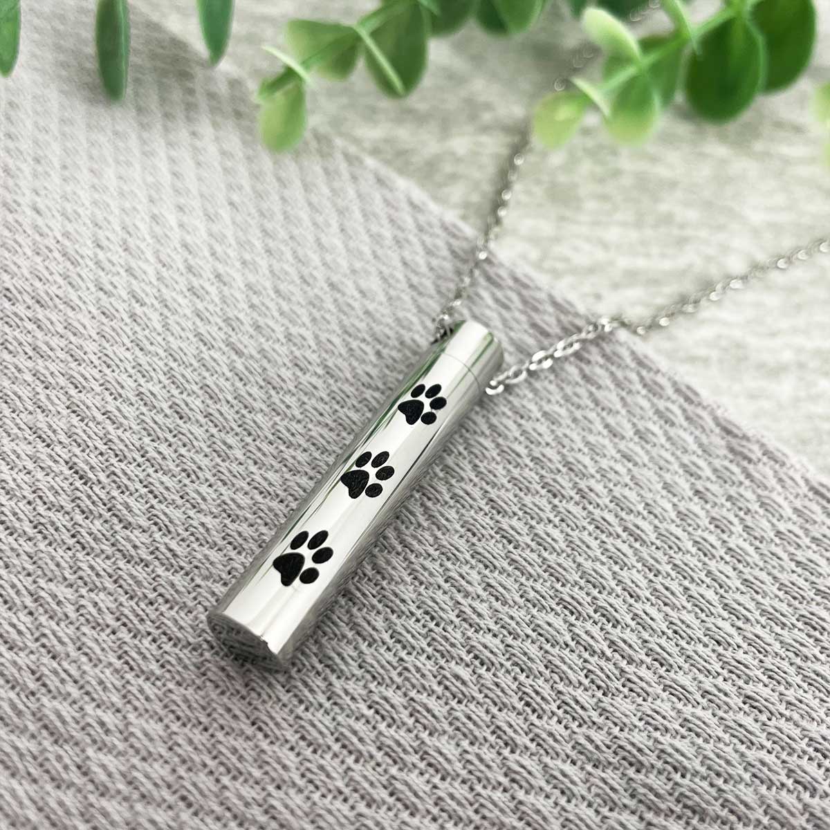 Pet Paw Prints Cremation Ashes Memorial Urn Necklace - Keepsake Jewelry for Pet Loss, Memorial Gift for Dog & Cat Lovers - Wear Your Beloved Pet Close to Your Heart Everyday