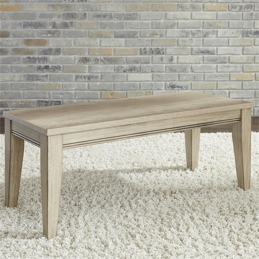 Liberty Furniture Sun Valley Light Brown Bench (RTA) - Ready-to-Assemble Entryway Bench for Hallway, Bedroom & Living Room - Rustic Farmhouse Style Seating with Storage