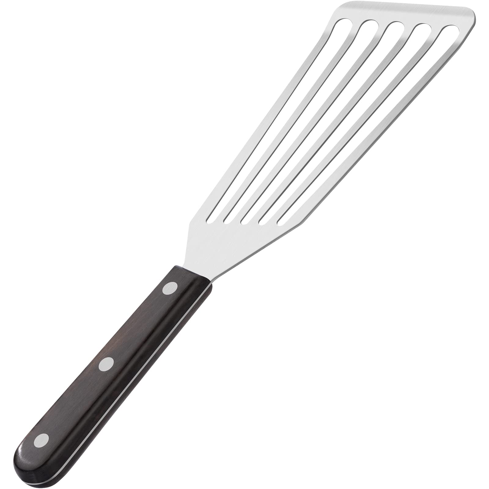 Premium Stainless Steel Fish Spatula with Slotted Design & Sloped Head - Perfect for Flipping Delicate Foods, Fish, Eggs, Patties & Fries - Ideal for Grilling, Cooking & Serving at Home, Restaurants or Outdoor BBQs
