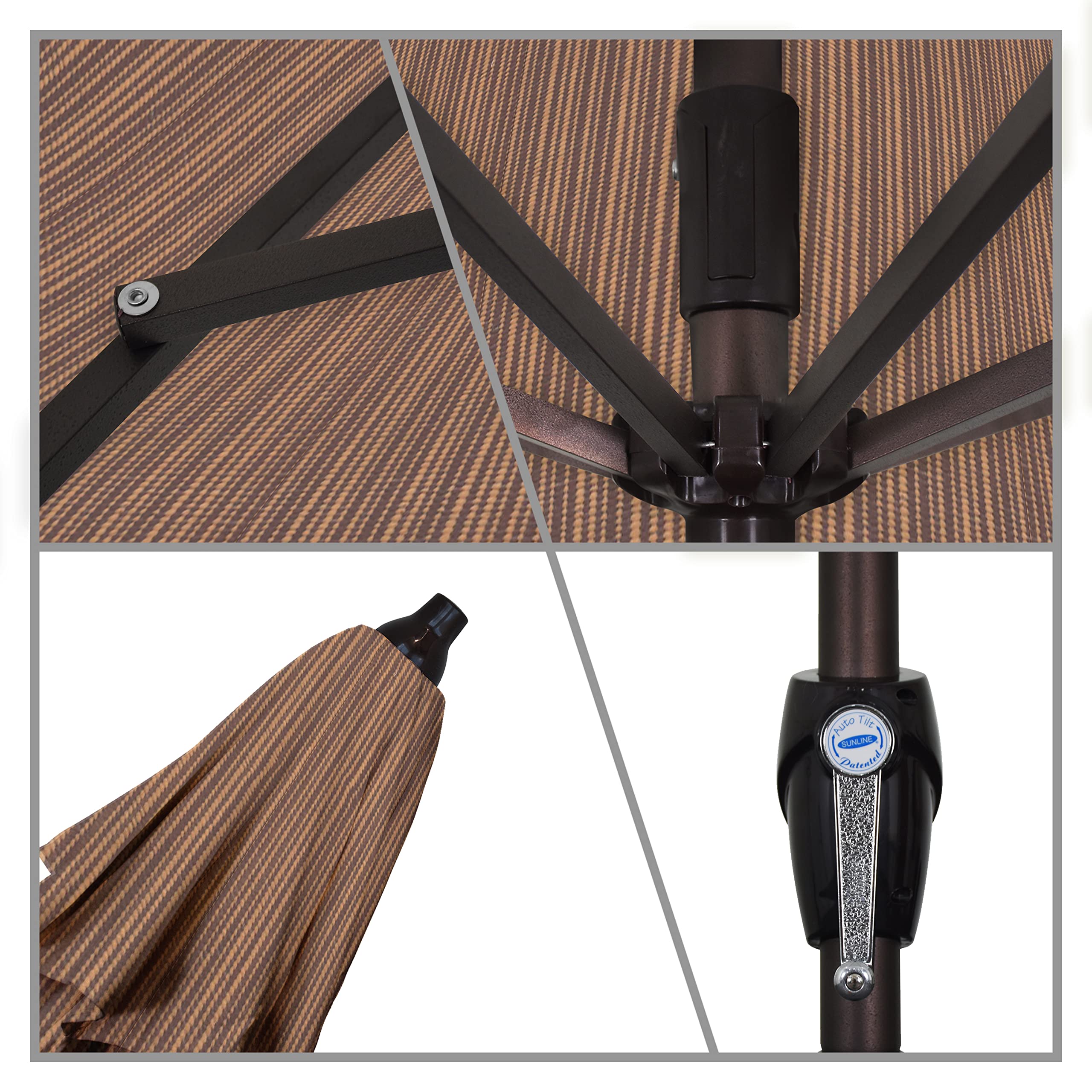 California Umbrella 7.5' Round Patio Umbrella - Crank Lift & Auto Tilt for Outdoor Dining