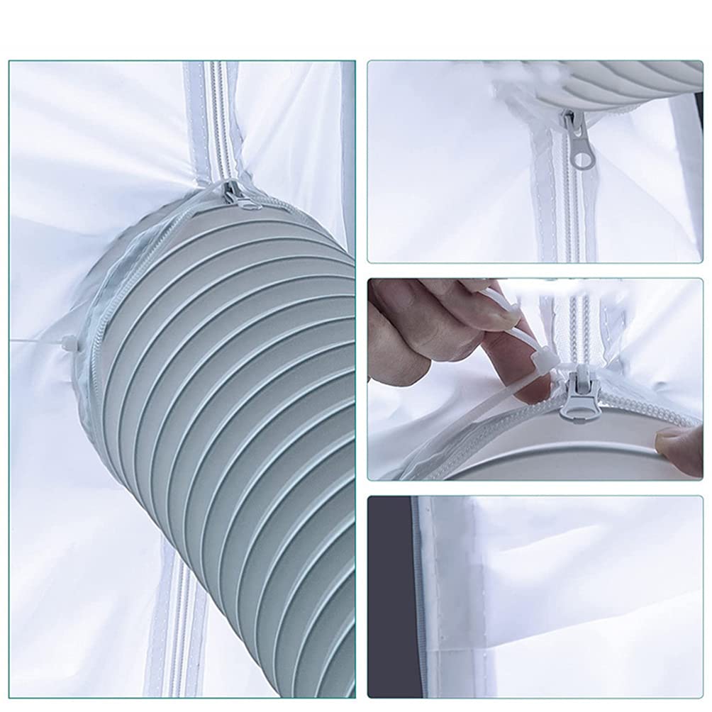 Cabilock 1-Piece White Polyester Air Conditioner Deflector - Portable AC Window Seal Plate & Baffle Cloth for Anti-Blow - Perfect for Bedroom, Office & Home Cooling Efficiency