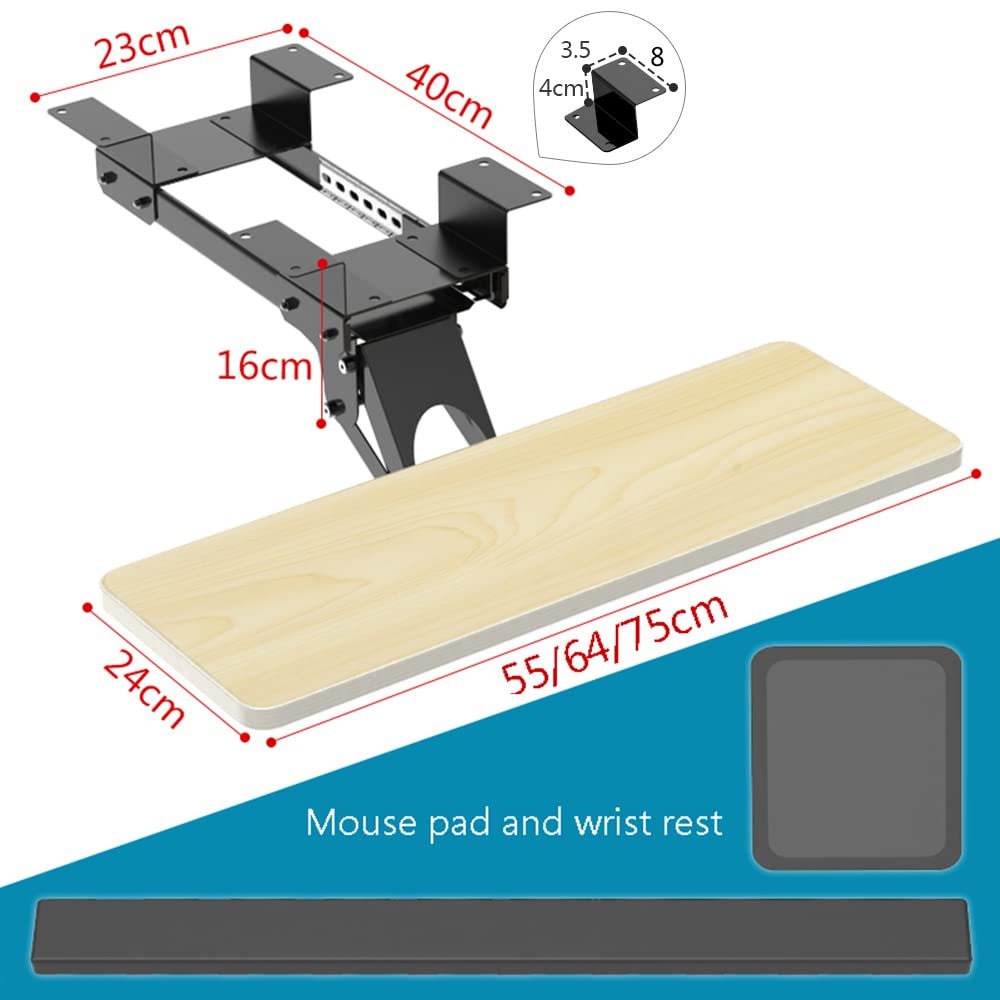 Ergonomic Under Desk Keyboard Tray - Adjustable 29.5
