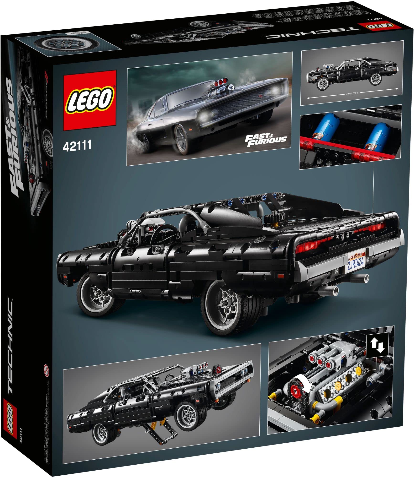 LEGO Technic 42111 Fast & Furious Dom's Dodge Charger R/T 1970 Model Building Kit (1077 Pieces) - 2020 New Edition - Perfect for Car Enthusiasts & Movie Fans, Great Gift for Birthdays & Holidays