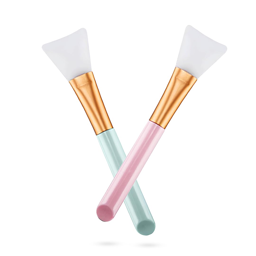 Gleva Soft Silicone Facial Mud Applicator Brush - 2 Pack Hairless Clay Mask Tool for Deep Cleansing & Moisturizing | Perfect for Spa, Home Facial, and Nighttime Skincare Routine for Women & Girls