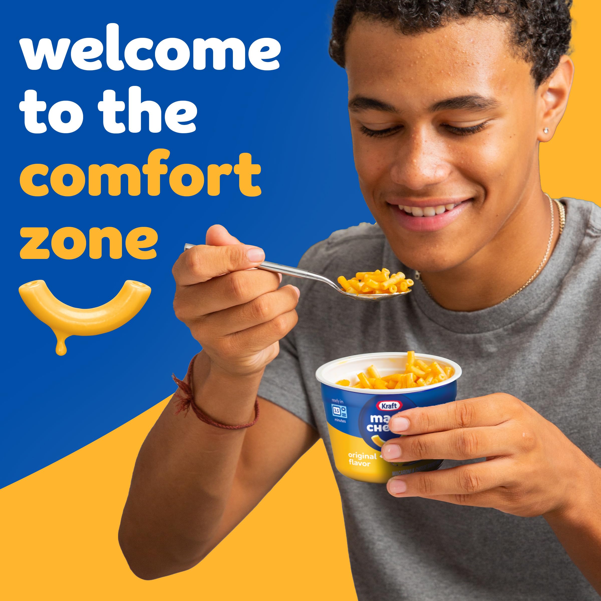 Kraft Original Mac & Cheese Dinner - 4 Pack (2.05 oz Cups) | Easy Microwaveable Macaroni & Cheese for Quick Meals, Snacks & Lunchboxes