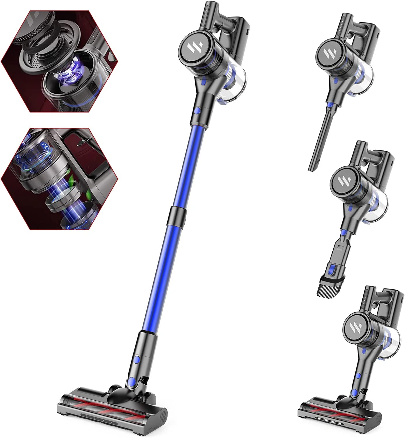 Powerful Cordless Stick Vacuum Cleaner - 23KPa Suction, 80000RPM Brushless Motor, 35 Min Runtime - Lightweight for Hardwood Floors & Home Cleaning | Perfect for Quick Cleanups & Pet Hair Removal