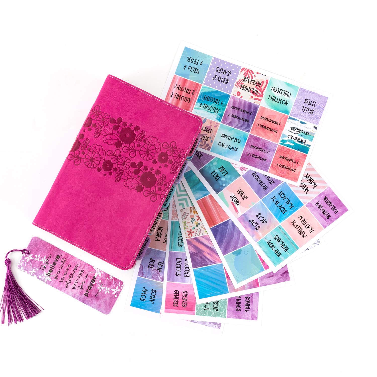 Colorful Bible Indexing Tabs - 90 Peel & Stick Tabs for Scripture Study