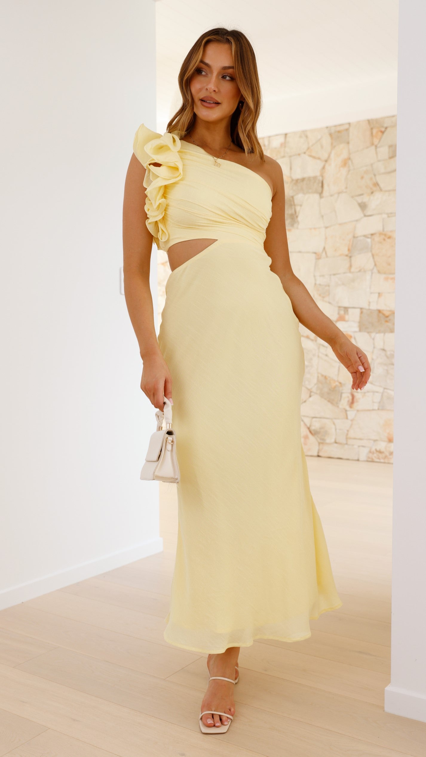 Amina Maxi Dress for Women - Flowy Long Summer Dress in Yellow | Perfect for Beach, Vacation & Casual Outings