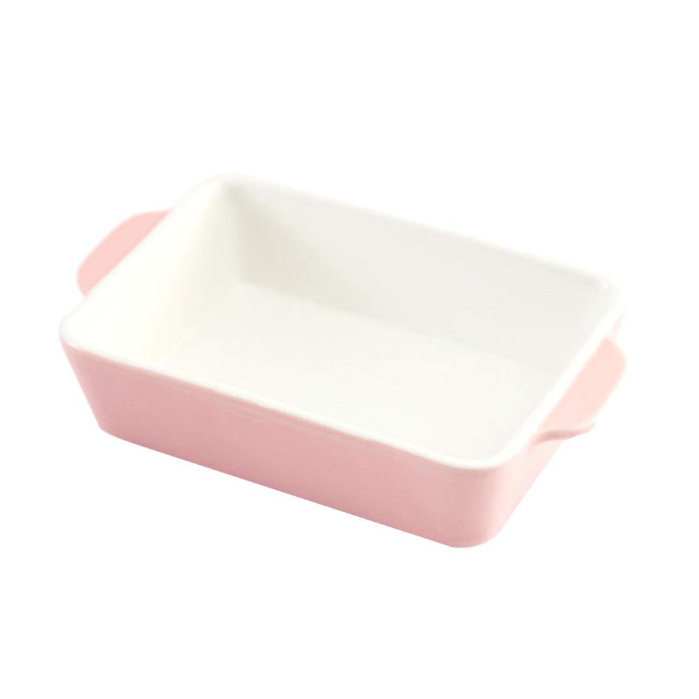 Nonstick Ceramic Baking Pan with Handle - Rectangular Casserole Dish for Oven & Microwave, Pink Ceramic Bakeware - Perfect for Casseroles, Lasagna & Brownies