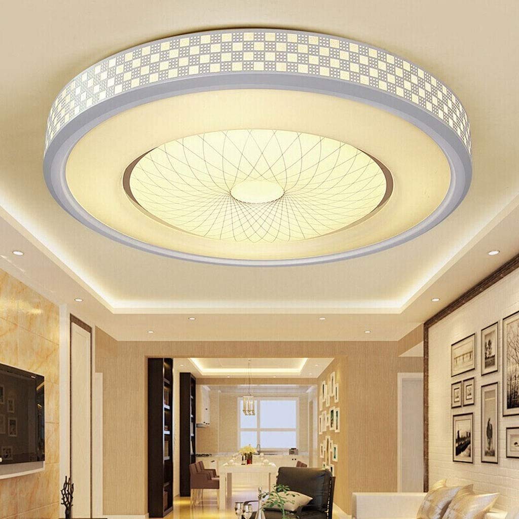 Round LED Ceiling Light - Modern Dimmable Warm White Light for Bedroom & Study - Energy Efficient with Excellent Light Diffusion - Perfect for Home, Office, and Reading Spaces