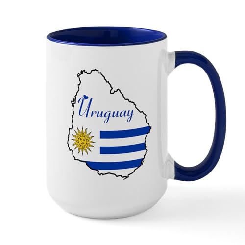 White/Navy Inside - Cool Uruguay Large Mug