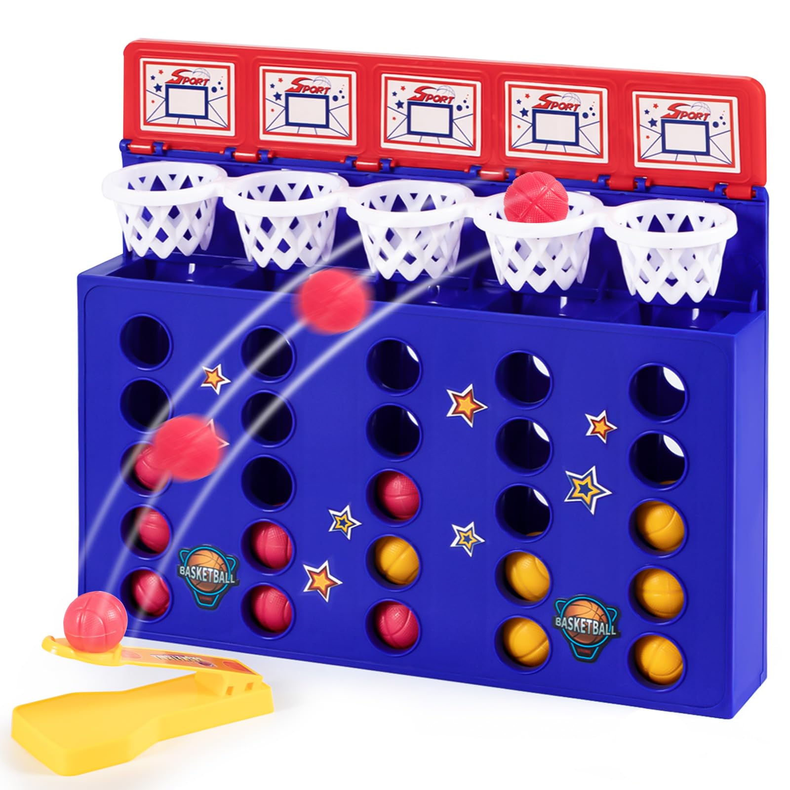 Joyask Mini Basketball Board Game - Fun Tabletop Basketball Toy for Kids & Adults - Desktop Foosketball Game for Office & Home - Perfect Basketball Gift for Boys Ages 8-12 - Great for Indoor Play, Birthday Parties & Stress Relief