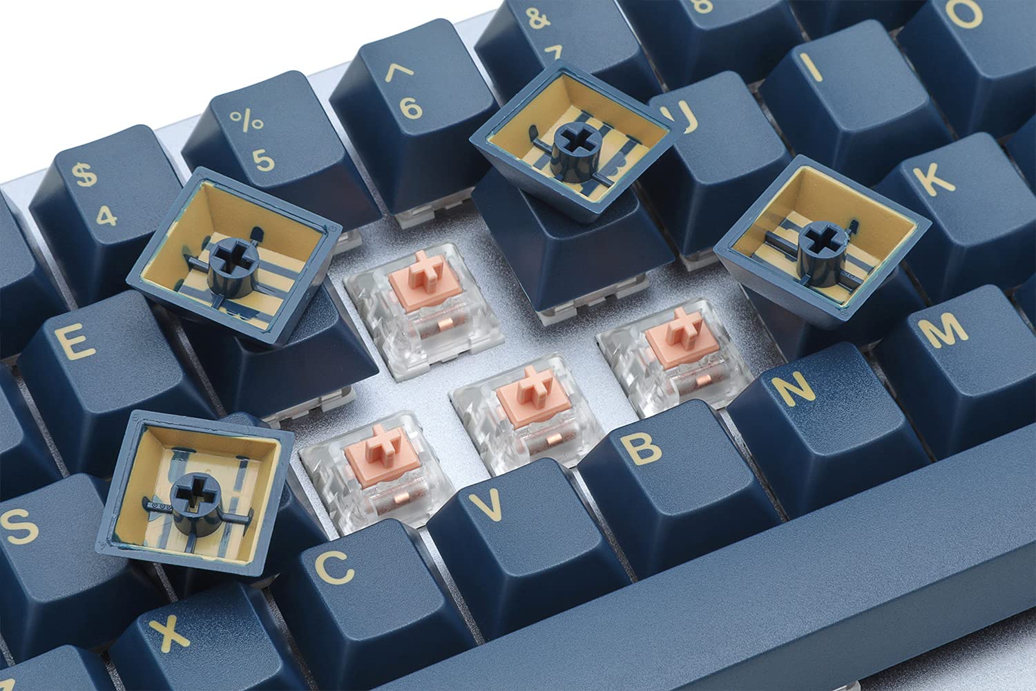 GMK Redsuns Blue Samurai Custom Mechanical Keyboard Keycaps - 153-Key Doubleshot PBT Cherry Profile Set for 60% 65% TKL Full-Size Layouts - Perfect for Gaming Typing & Office Work (Blue Base Kit)