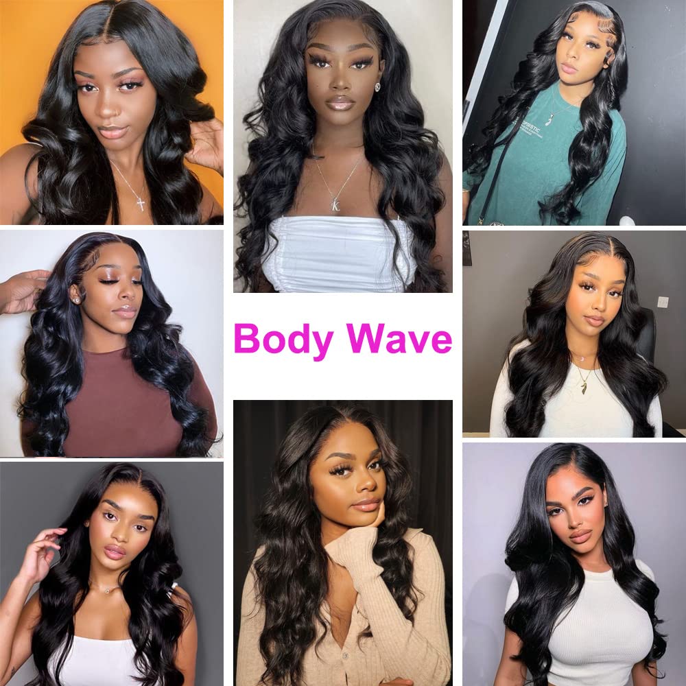 Imeya 16 Inch Body Wave Lace Front Human Hair Wig for Black Women - Glueless Transparent 13x6 HD Lace Frontal Brazilian Remy Hair with Pre-Plucked Natural Hairline & Baby Hair - 150% Density - Perfect for Daily Wear, Parties & Special Occasions