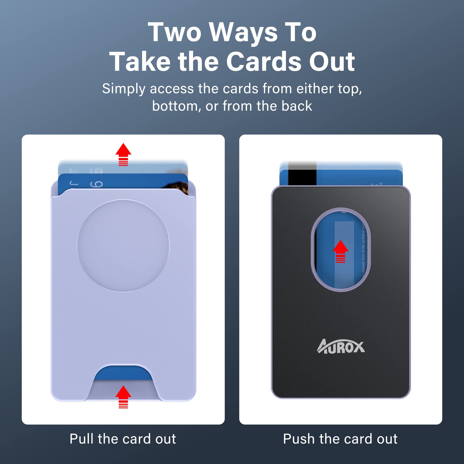 AUROX Magnetic Wallet for iPhone 16/15/14/13/12 Series - Slim Magsafe Card Holder Compatible with PopSocket Grips (Cornflower Blue) - Perfect for Everyday Carry, Travel & Contactless Payments