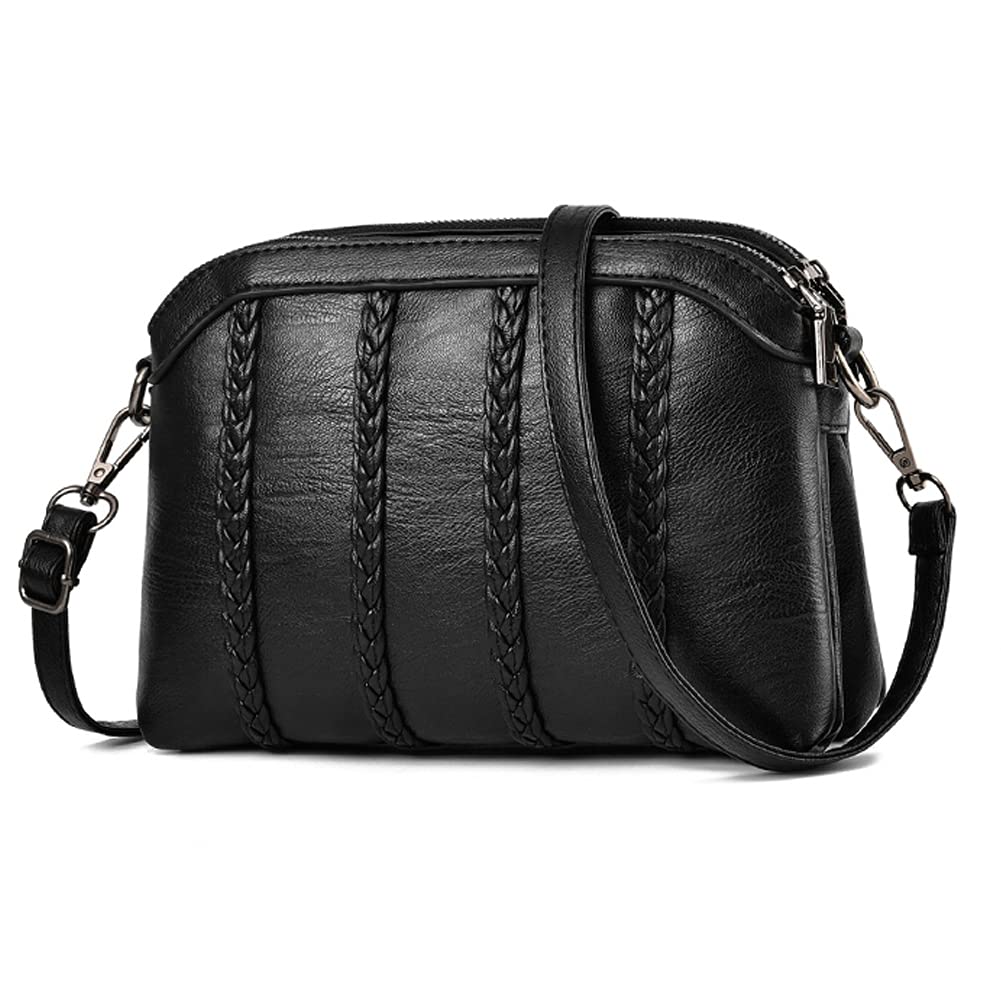 Stylish Women's PU Leather Crossbody Shoulder Bag with Zipper Pocket - Perfect for Everyday Use, Travel & Phone Essentials