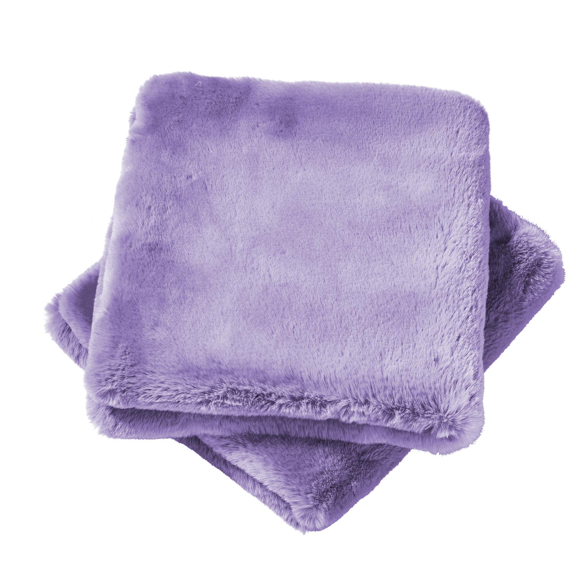 Luxury Faux Fur Pillow Covers Set of 2 - 26x26 Inch Soft Decorative Throw Pillow Shams for Couch, Bed, Sofa - Lavender Fog Cozy Home Decor for Living Room, Bedroom & Dorm