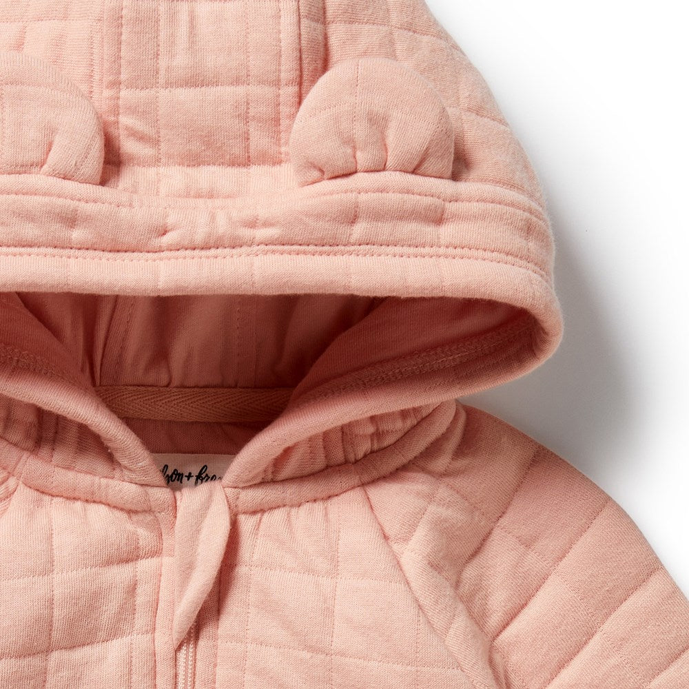 Stylish Pink Organic Quilted Jacket for Women - Eco-Friendly Fashion Outerwear - Perfect for Spring, Fall & Casual Outings