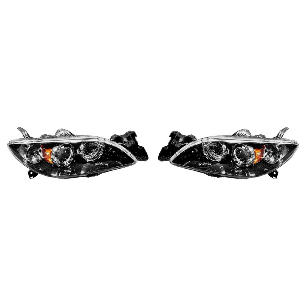 2004-2009 Mazda 3 Sedan 4-Door Headlight Assembly Pair - Driver & Passenger Side | CAPA Certified | Compatible with BN8P510L0D, BN8P510K0D, MA2518108, MA2519108 | Perfect for Night Driving & Foggy Conditions