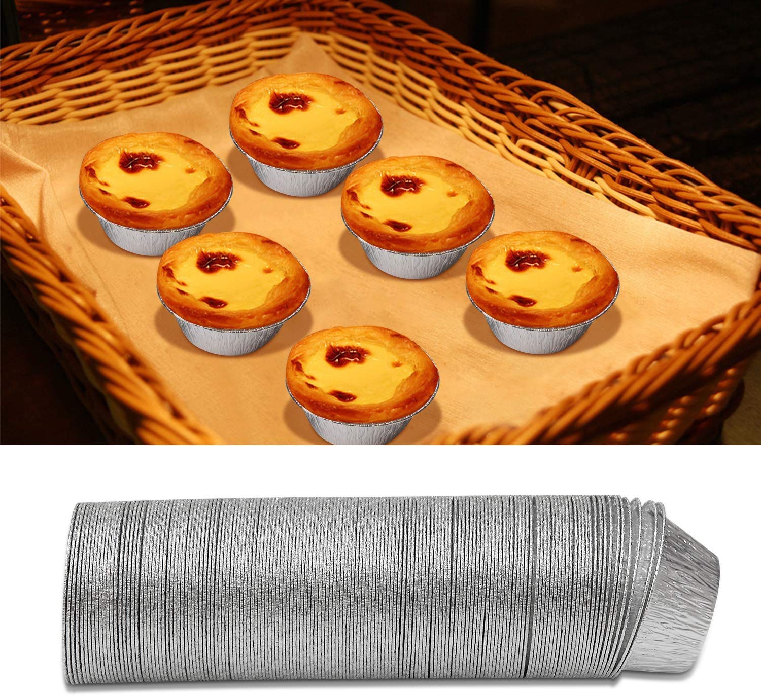 150-Pack 4 oz Aluminum Foil Ramekins - Disposable Baking Cups for Roasting, Tart, Pudding & Soufflé | Perfect for Appetizers, Desserts & Party Food Serving | Oven & Freezer Safe Mini Foil Pans