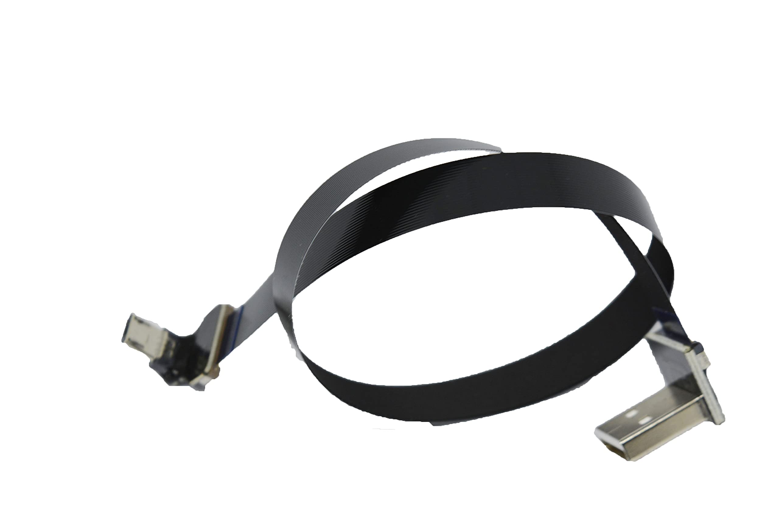 90° Angled Micro USB to USB A Cable - 40CM for Sync & Charging - Black