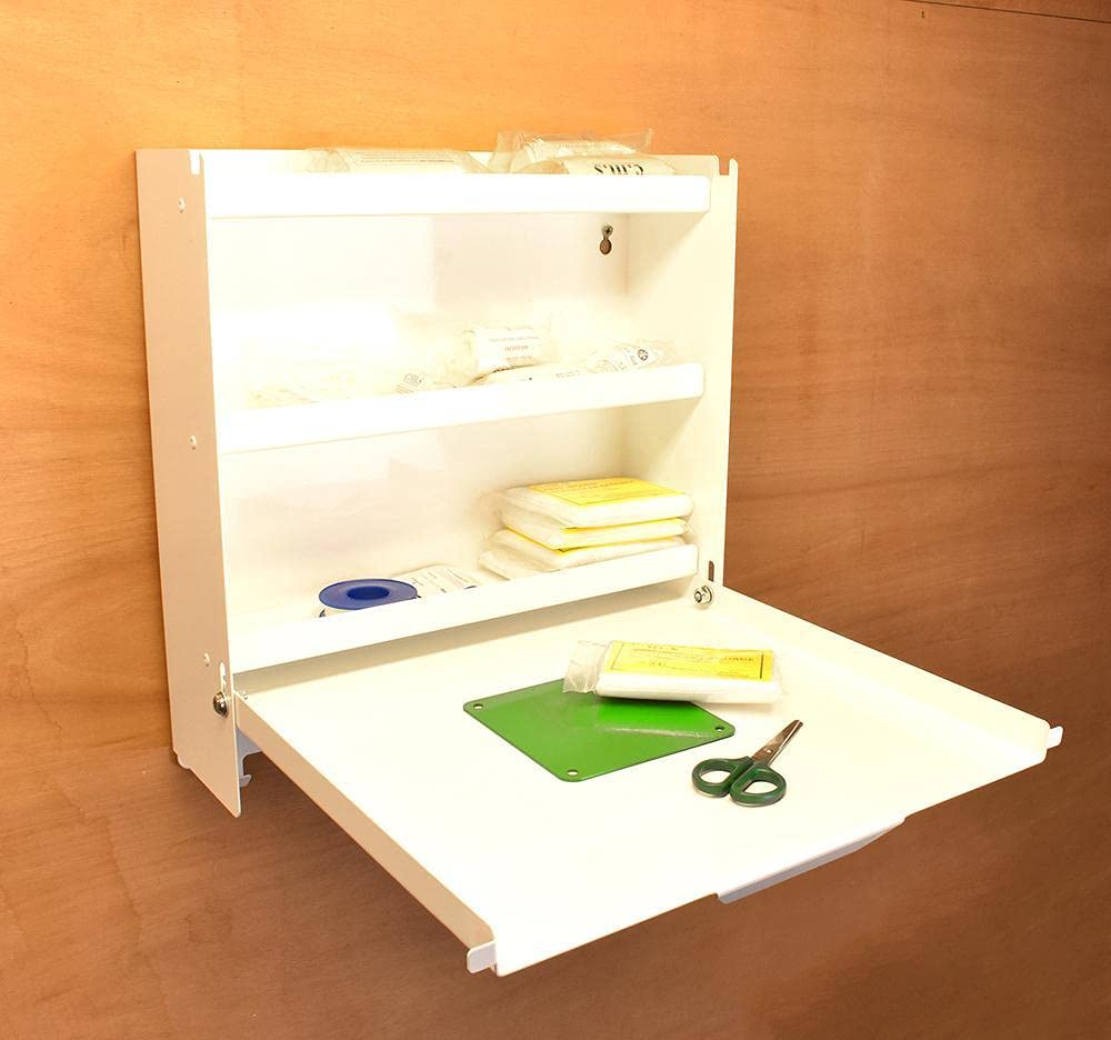 MegaMaxx First Aid Kit - 200-Piece Medical Emergency Supplies Organizer with Wall Mount, NHS Approved for Home, Office, Sports & Travel - White Storage Box (40x45cm) | Perfect for First Aid, Medication Storage & Emergency Preparedness