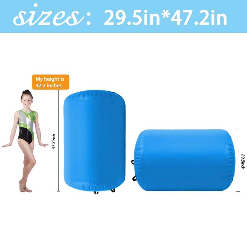 Inflatable Air Tumbling Mat with Electric Pump - Gymnastics Barrel Roller for Home Gym, Cheerleading & Yoga Practice | Perfect for Kids Training, Fitness Exercises & Indoor Sports Activities
