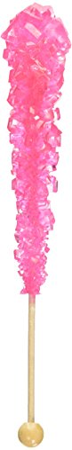 Pink Cherry Rock Candy Crystal Sticks - 12 Count | Bulk Candy for Parties, Weddings, and DIY Dessert Decorations