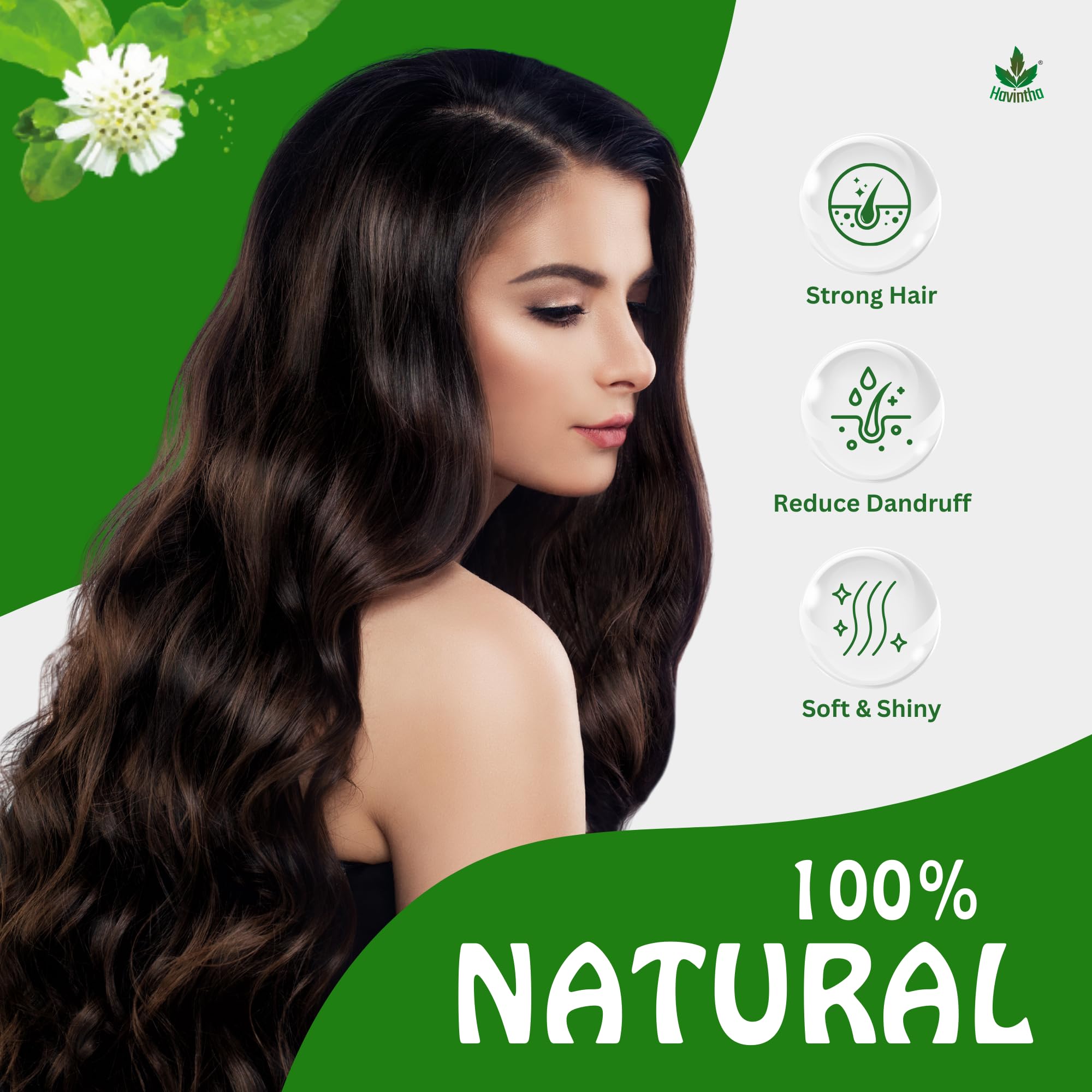 Havintha 100% Pure Bhringraj Powder for Hair Growth & Scalp Care - Natural Dandruff Treatment & Hair Mask for Women & Men (250g) | Promotes Healthy Hair, Reduces Hair Fall & Adds Shine | Perfect for DIY Hair Masks & Ayurvedic Hair Care Routines