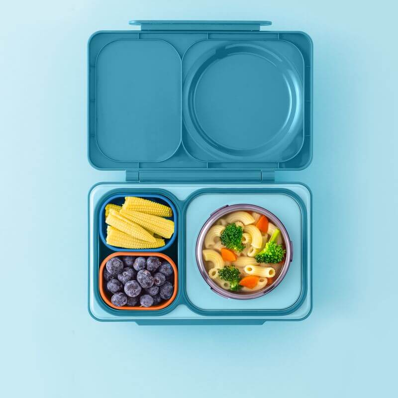 Omie Set of 2 Silicone Dip Containers - Blue & Orange - Perfect for Sauces, Dressings, and Snacks at Parties, BBQs, and Family Gatherings