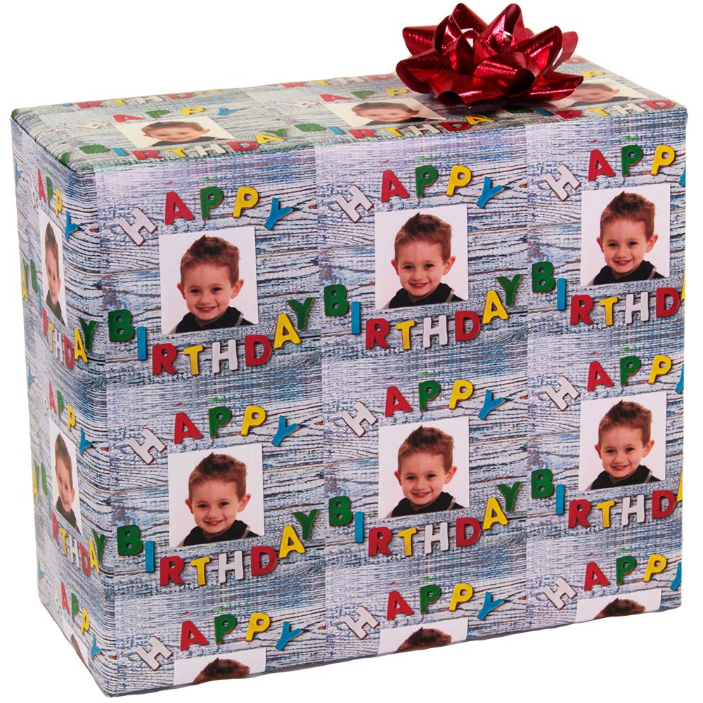 Personalized Gift Wrapping Paper - Custom Birthday Wrapping Paper for Men, Women & Kids - Colorful Unique Cute Design - Perfect for Christmas, Birthdays & Special Occasions