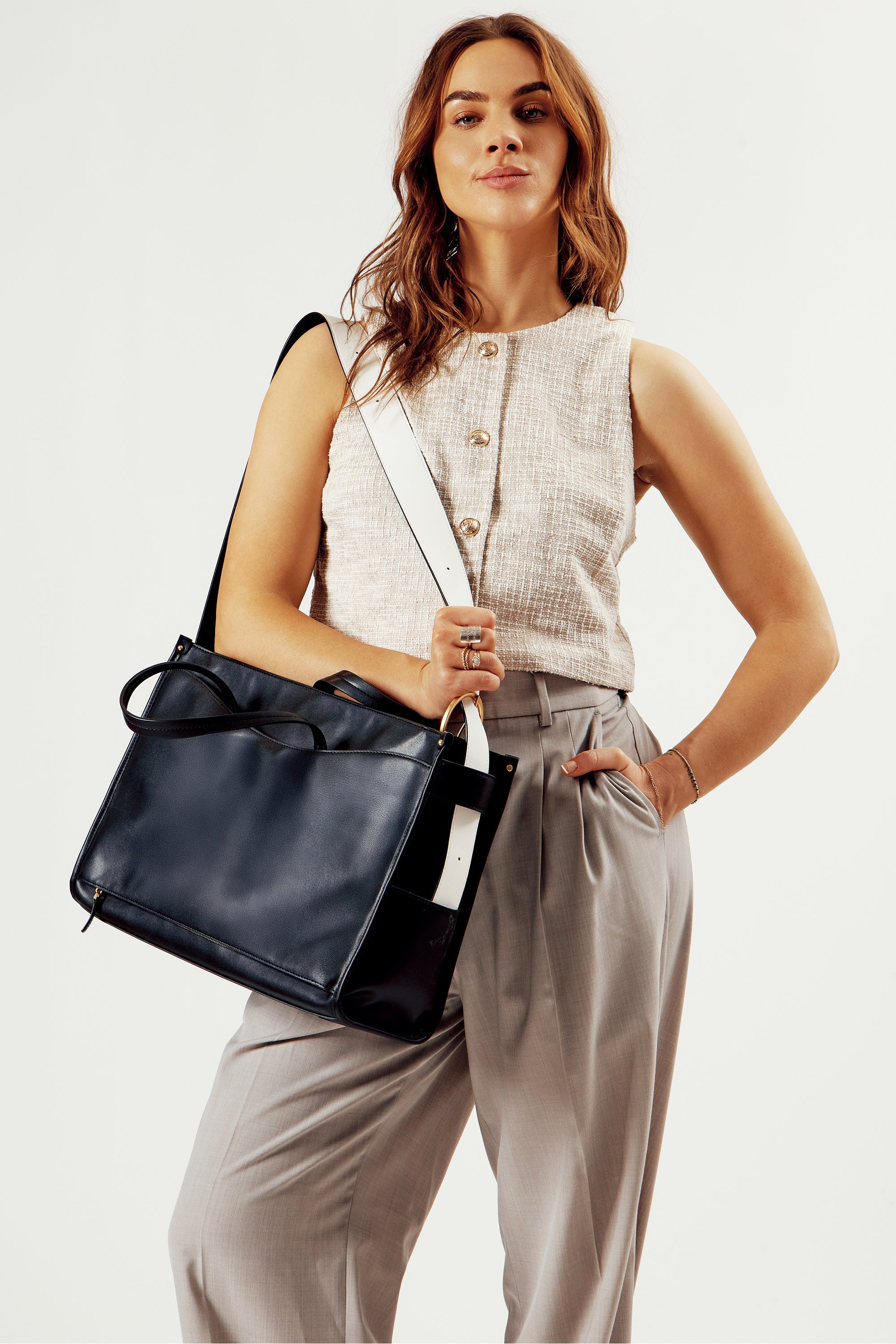 Reverie Large Leather Tote Bag for Women - 16 Inch Laptop Work Bag with Shoulder & Crossbody Strap in Chocolate Brown | Perfect for Office, Travel & Everyday Use