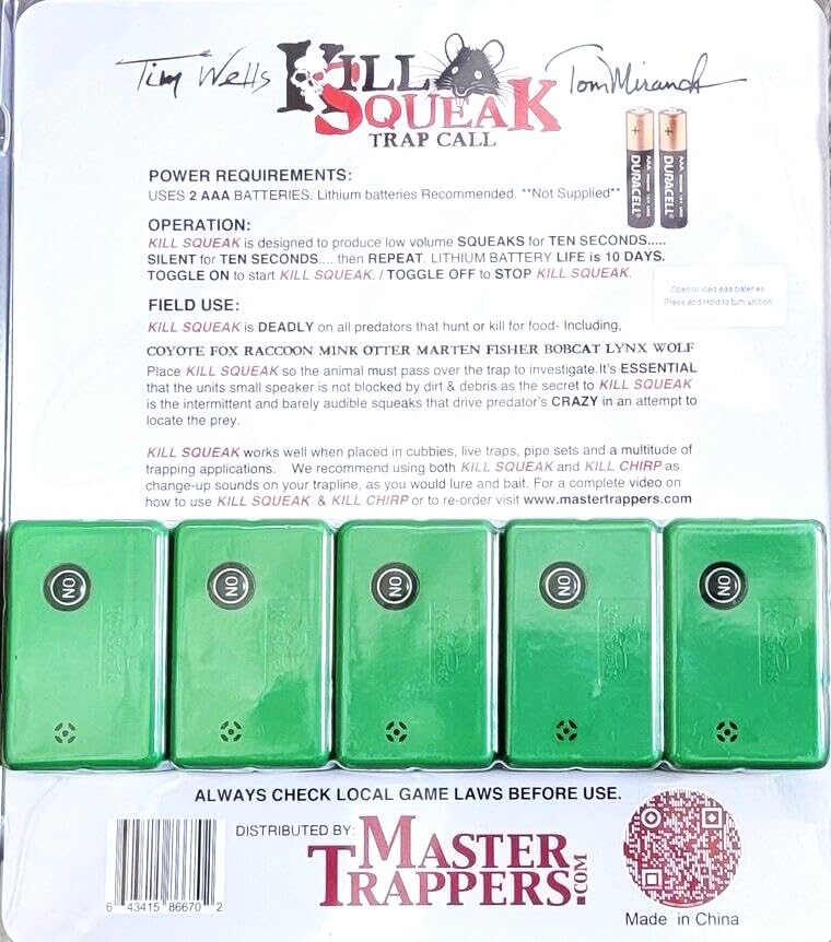 Kill Squeak Mouse Trap 6 Pack - Professional Rodent Control Supplies by Master Trappers Tom Miranda & Tim Wells - Ideal for Home, Garage & Outdoor Pest Control