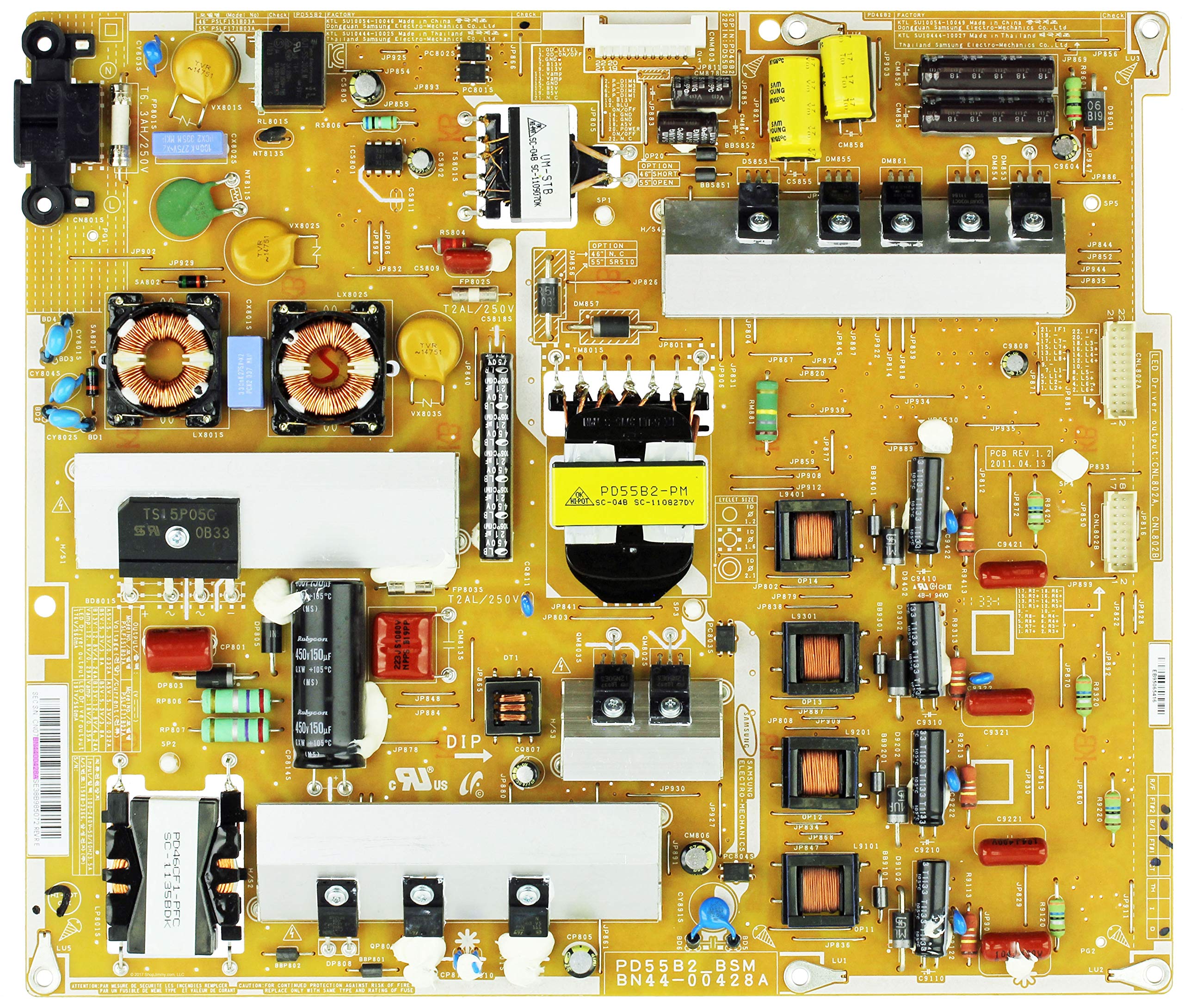 Original Samsung BN44-00428A Power Supply Board for DC VSS LED TV - Replacement Part for Samsung LED TVs - Perfect for Home Entertainment & Professional Repair Shops