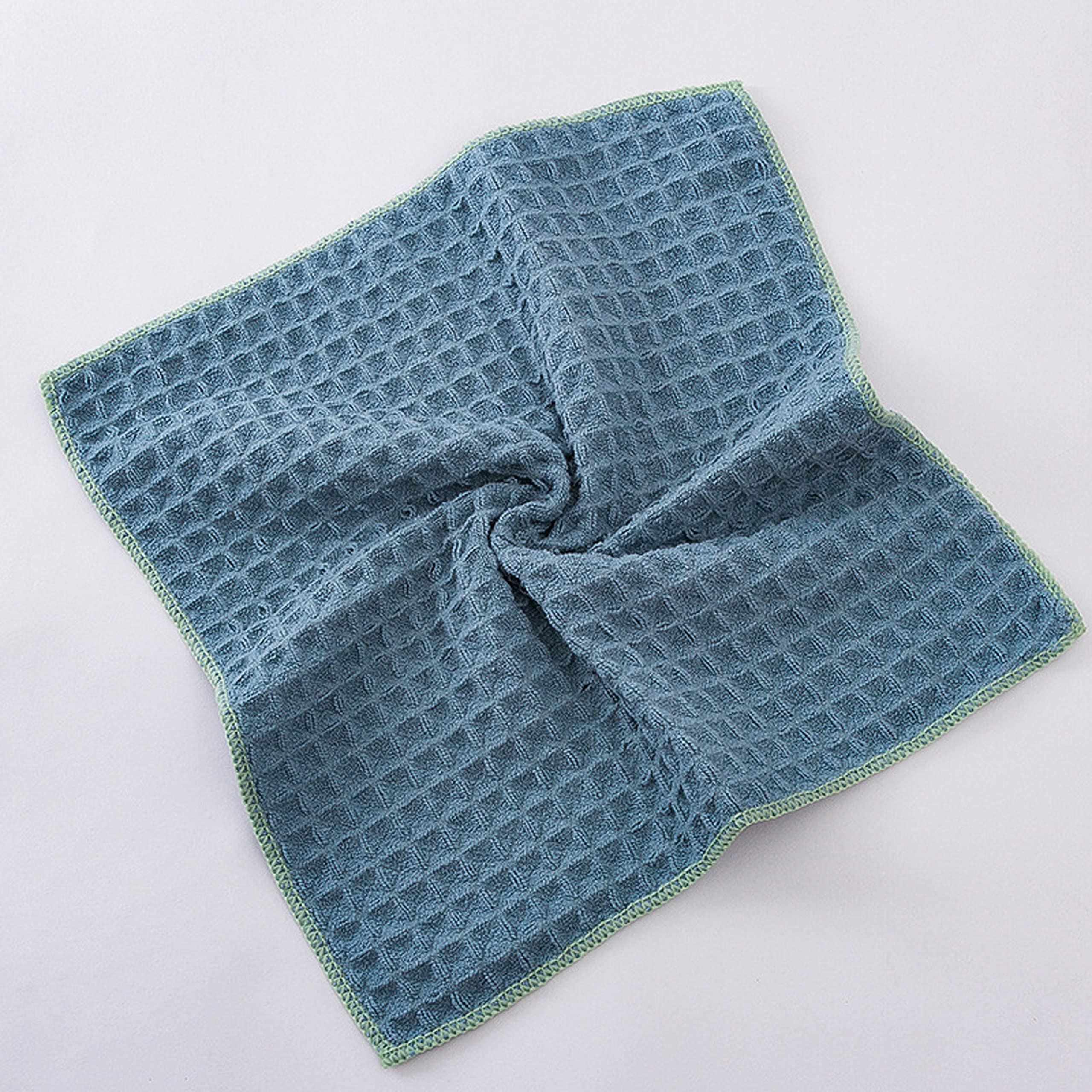 Premium Orange Paper Bathroom Hand Towels & Coral Fleece Microfiber Dishcloths - Quick Dry, Thickened Cleaning Rags for Kitchen, Bathroom - Super Absorbent & Lint-Free (Blue, 2-Pack) - Perfect for Dishes, Countertops, Glass Cleaning & Household Chores