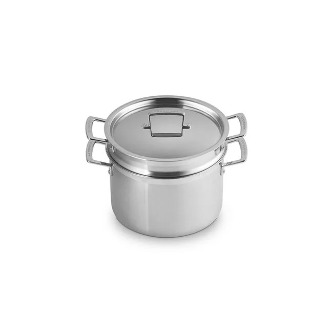 Le Creuset Classic 14-Piece Stainless Steel Cookware Set - Durable Kitchen Pots & Pans for Cooking, Baking & Entertaining