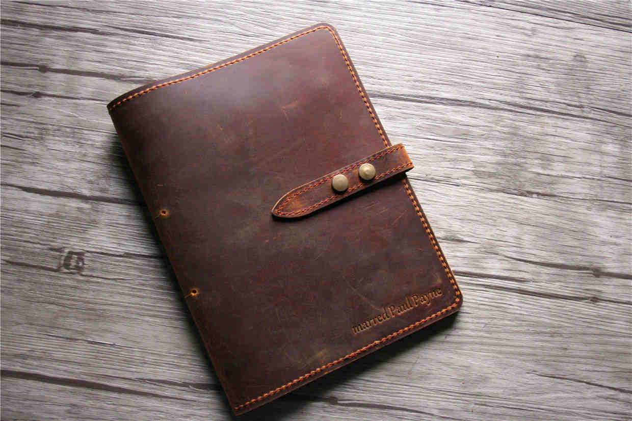 Premium Custom Leather Notebook Holder - Personalized A5 A6 Journal Cover - Perfect for Office, Travel & Gifts
