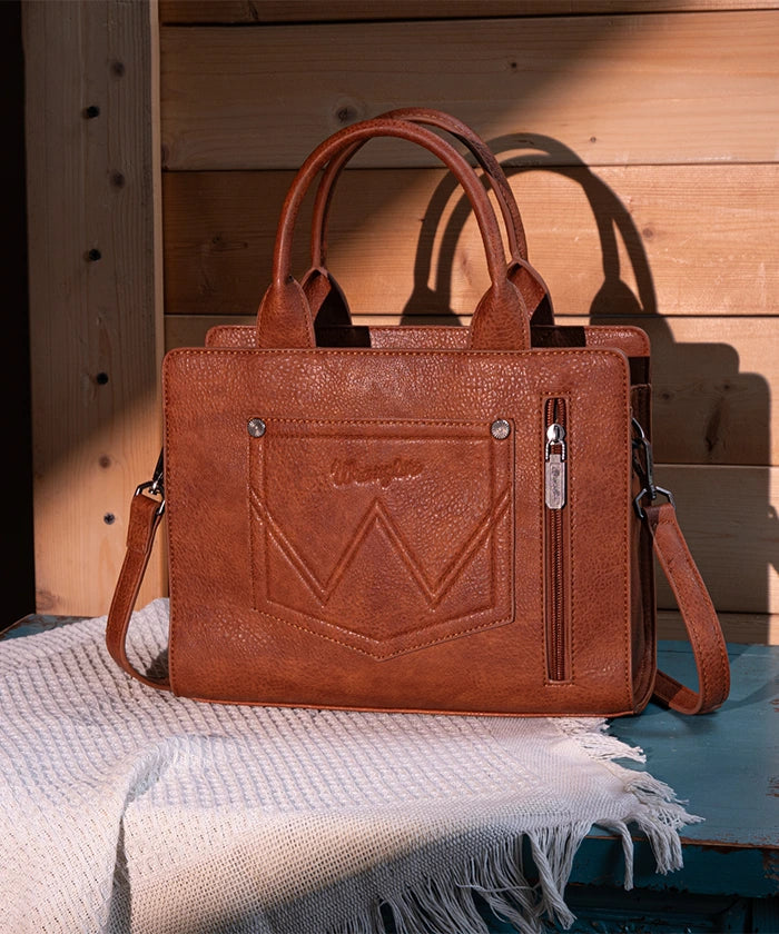 Wrangler Boot Scroll Crossbody Purse for Women - Vintage Western Leather Handbag for Everyday Use, Travel & Country Music Festivals