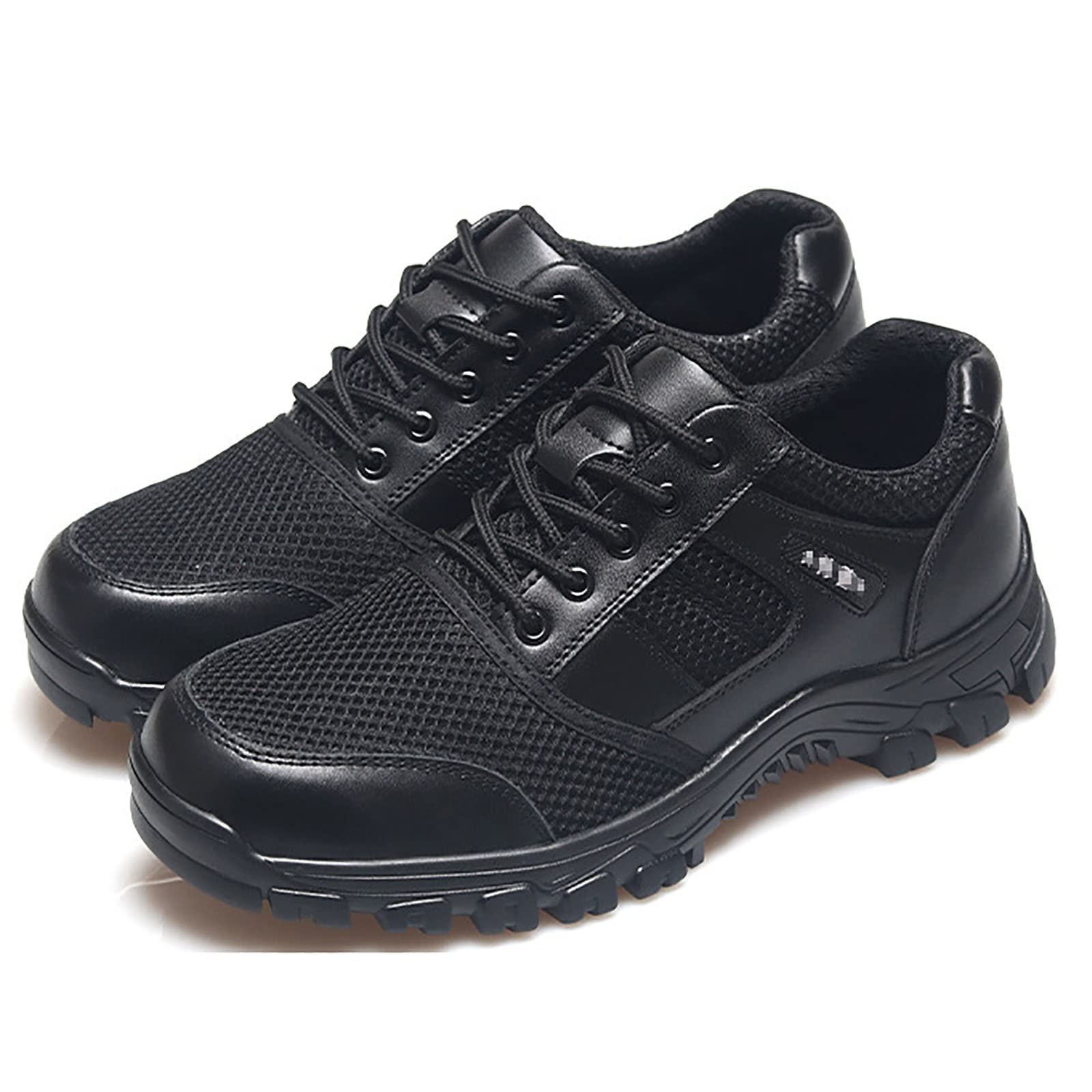 Men's Ultralight Low Top Tactical Training Shoes - Waterproof Non-Slip Military Boots for Outdoor Hiking & Sports | Breathable Lace-Up Design | Spring/Summer Wear (Black, Size 7.5) | Perfect for Trail Running, Gym Workouts & Urban Exploration