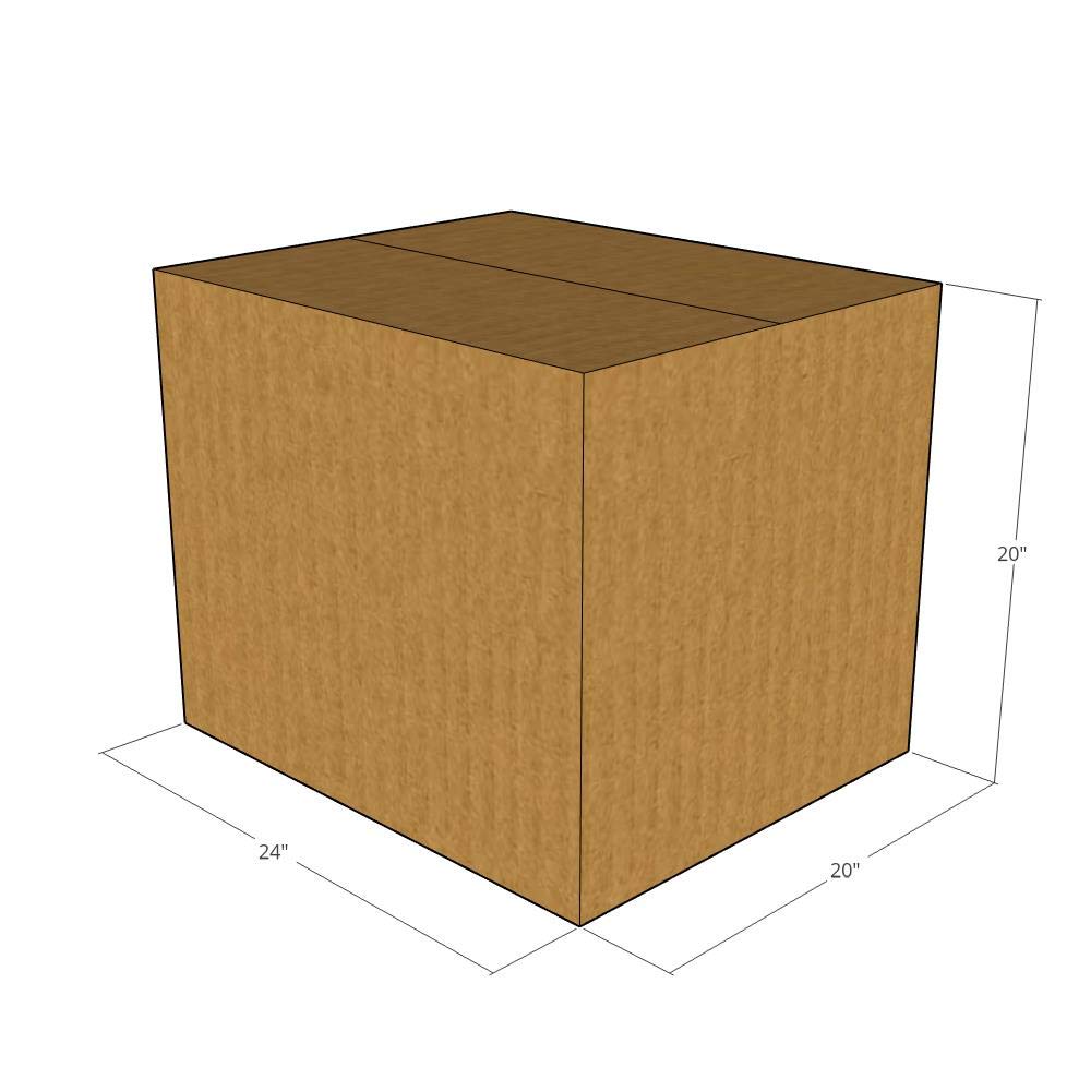 100 New 24x20x20 Inch Corrugated Shipping Boxes - 32 ECT Heavy Duty Moving & Storage Cartons - Perfect for Home, Office & E-commerce Packaging
