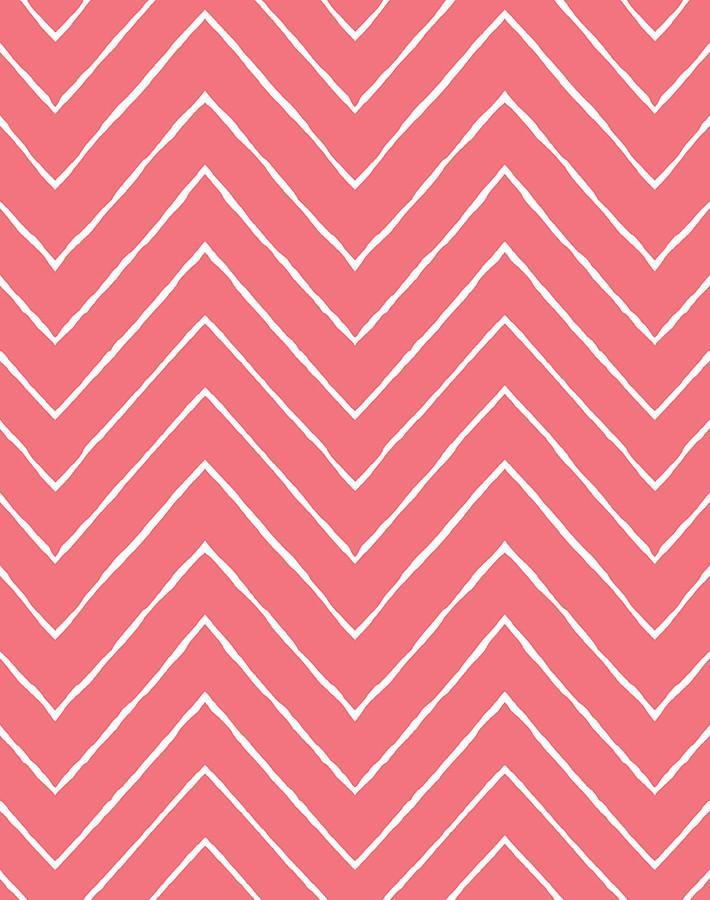 Frances Chevron Wallpaper by Wallshoppe - Pink Flamingo Pattern Peel & Stick Wallpaper for Bedroom, Nursery, or Bathroom Decor