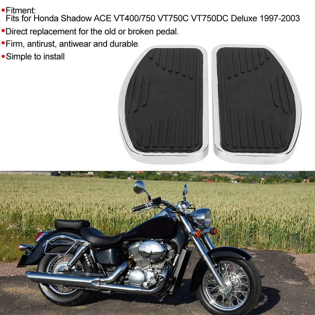 KIMISS Motorcycle Floorboards Front Footboard Rubber Insert Pedal Foot Peg Footrest for Honda Shadow ACE VT400/750 VT750DC Deluxe 1997-2003 - Durable Replacement for Comfortable Riding & Long Distance Touring