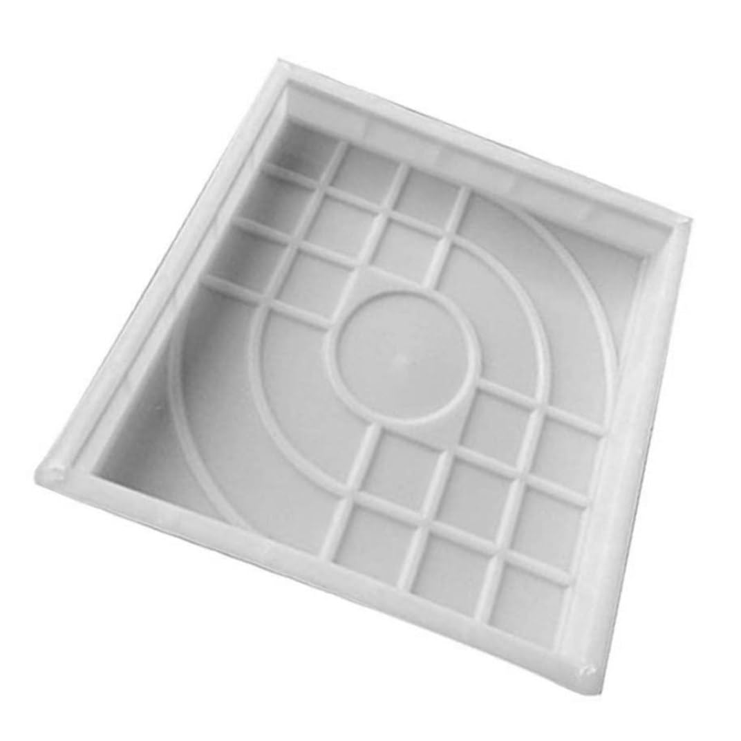 DIY Plastic Brick Stone Concrete Molds - Reusable Walk Path Maker & Garden Paver Mold for Outdoor Patio, Driveway & Landscape Design (White)