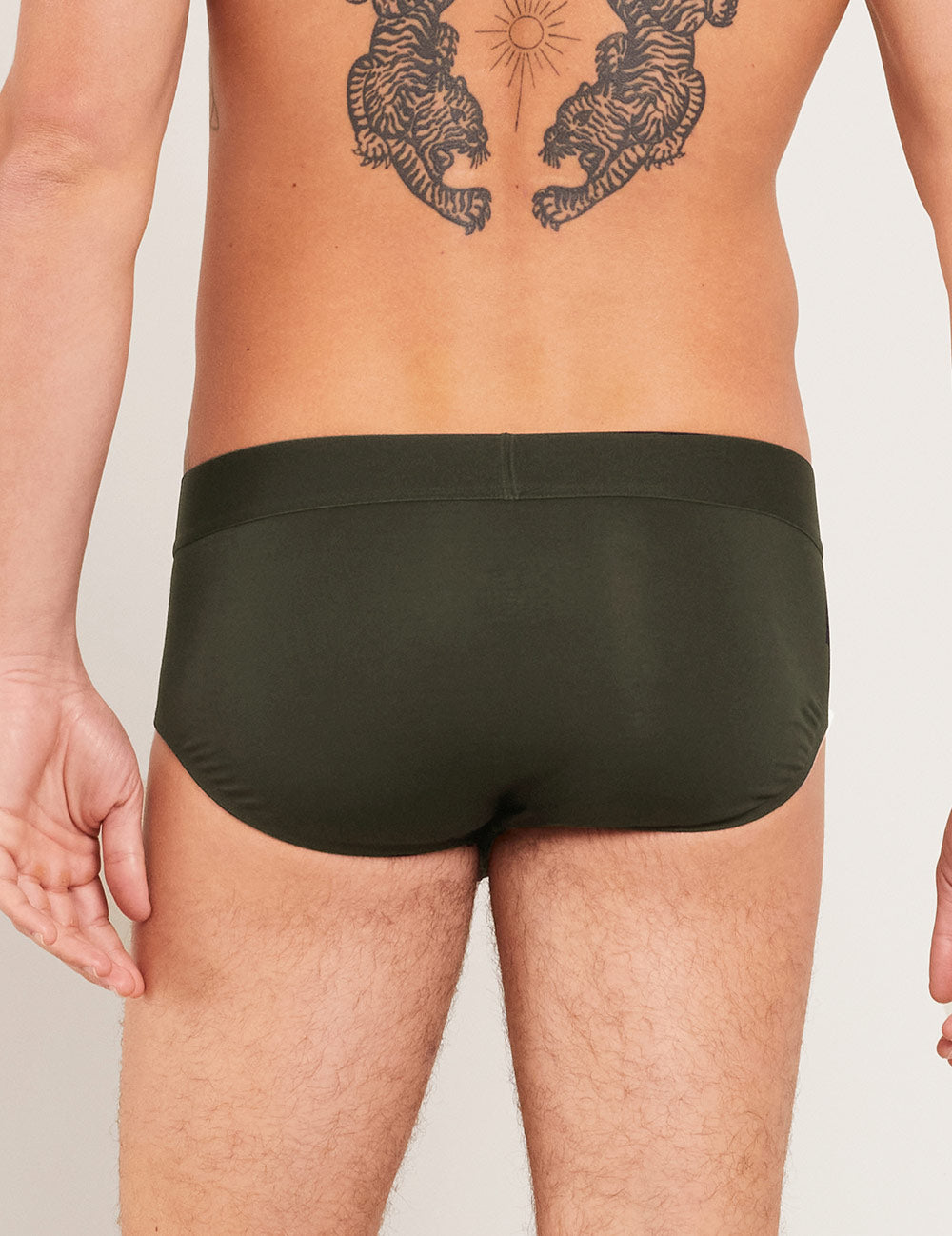 Premium Men's Cotton Briefs - Soft & Breathable Underwear for Everyday Comfort - Dark Olive - Ideal for Work, Gym & Casual Wear