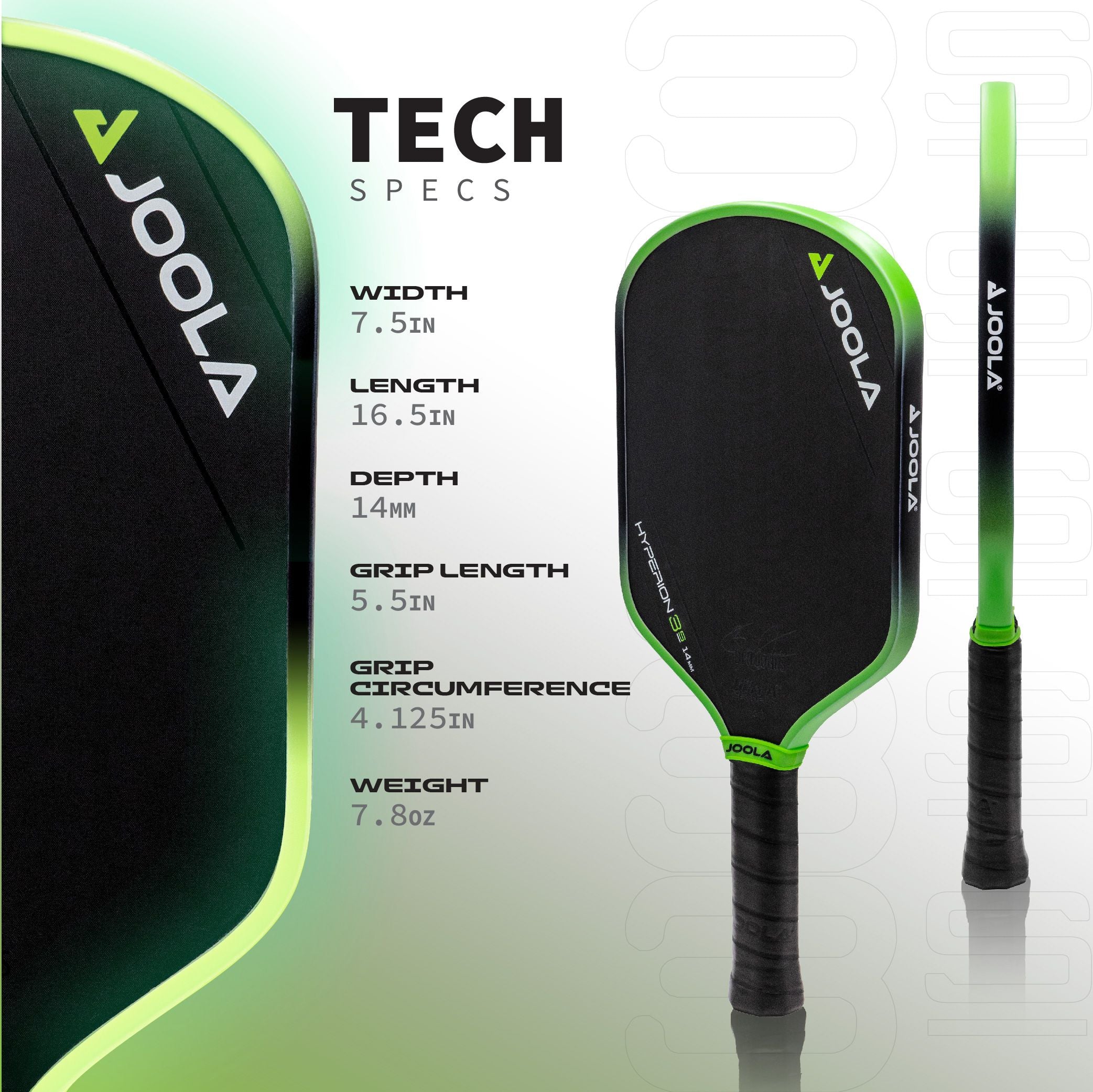 JOOLA Ben Johns Hyperion 3S Pickleball Paddle - Premium Carbon Fiber Surface for Power & Control - Perfect for Tournament Play & Competitive Pickleball Games