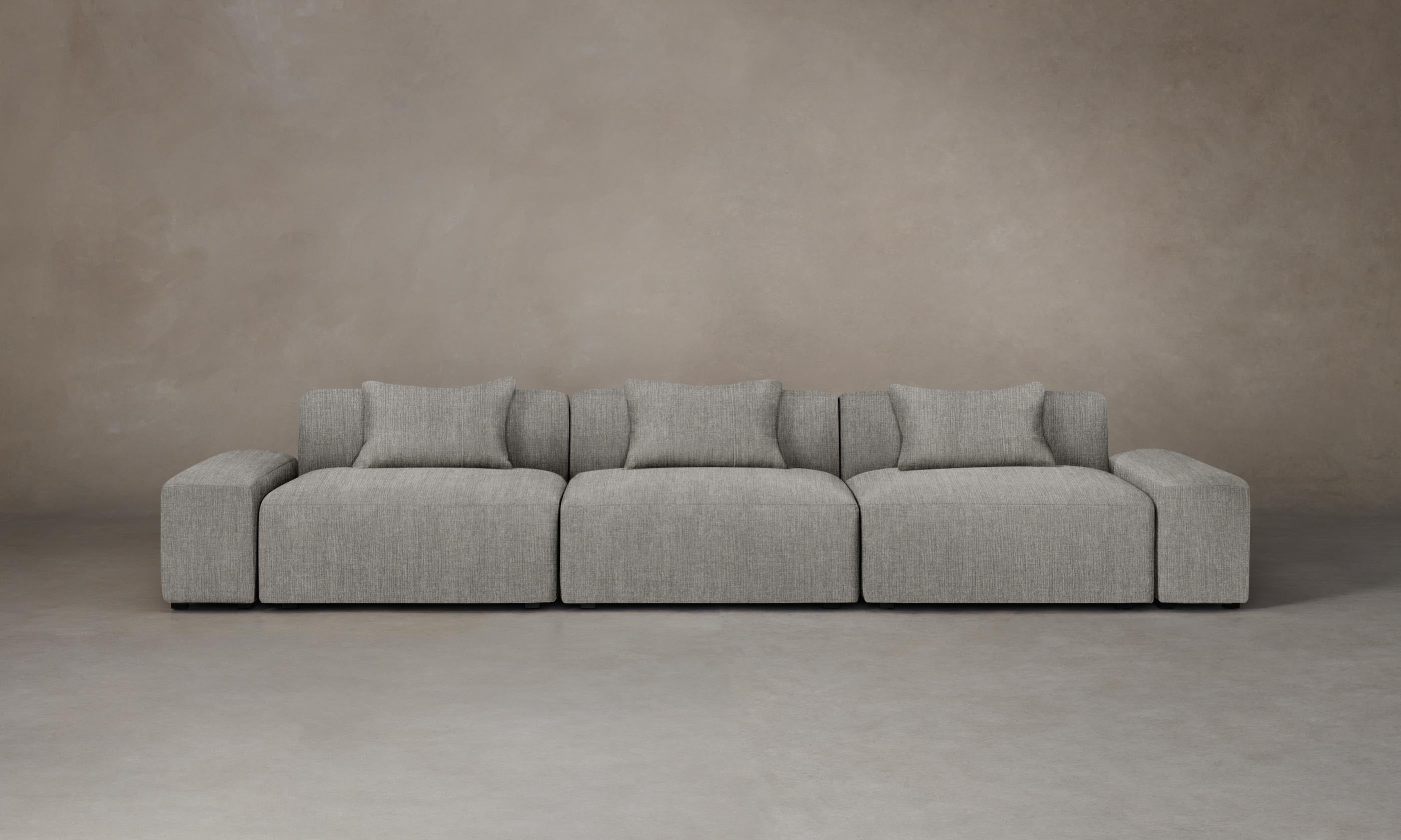 The Breuer Modular Sofa - Performance Tweed Oatmeal Fabric Sectional Couch for Living Room, Lounge & Office | Modern Comfortable Seating Furniture for Home Decor