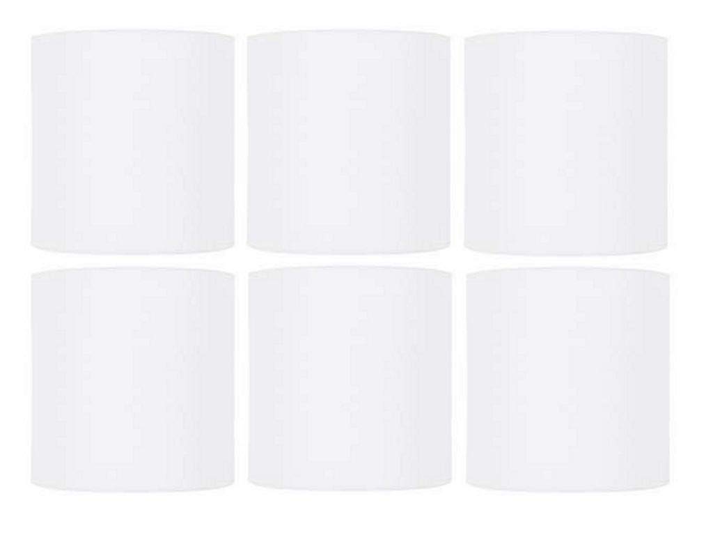 6-Pack White Silk Drum Lamp Shades - 6 Inch Barrel Clip-On Chandelier Light Covers for Dining Room, Bedroom & Living Room Decor