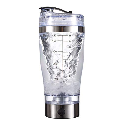 Electric Protein Shaker Bottle 16oz - Portable Self-Stirring Vortex Mixer Cup for Protein Powder & Supplements - Perfect for Gym, Workouts & Post-Exercise Recovery